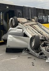 Kayseri’de Özel Halk Otobüsü ile Otomobil Çarpıştı: 9 Yaralı