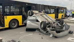 Kayseri’de Özel Halk Otobüsü ile Otomobil Çarpıştı: 9 Yaralı