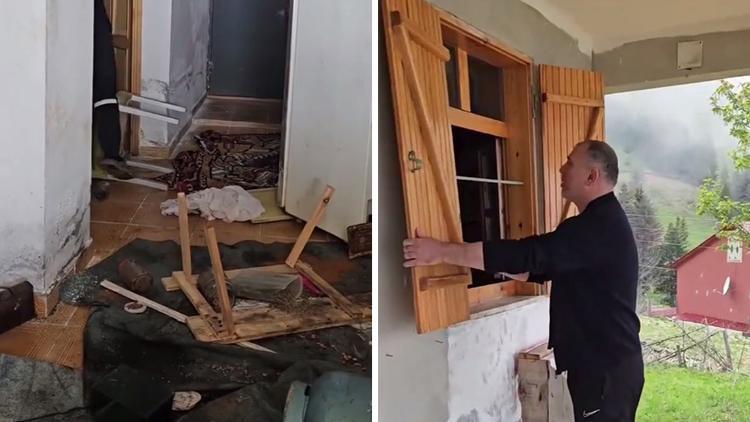 Belediye başkanına şok! Evine girip her yeri parçaladılar… Mahalleli fark edip kayda aldı | ‘Ayılara torpil de işlemiyor’