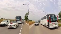 Faciaya ramak kaldı! Düğün konvoyu trafikte tehlike yarattı, o anlar kaydedildi