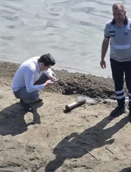 Göl Kenarında 1909 Yılına Ait Top Mermisi Bulundu