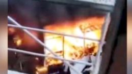 İşçi Konteynerinde Yangın Panik Yarattı