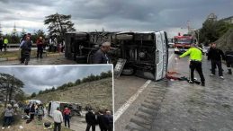 Isparta’da yolcu midibüsü devrildi: 16 yaralı