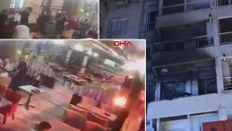 İzmir’de Gaz Sızıntısı Sebebiyle Patlama Anı Kameralara Yansıdı