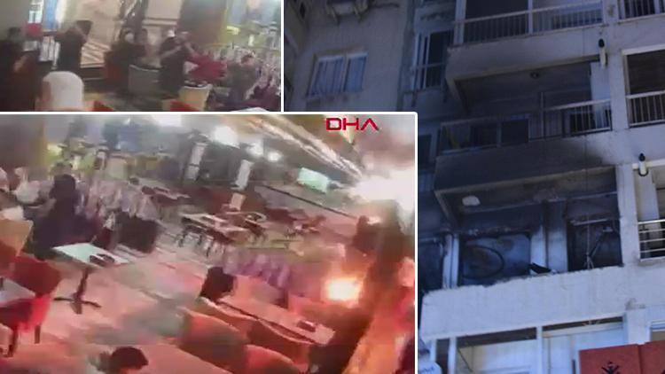 İzmir’de Gaz Sızıntısı Sebebiyle Patlama Anı Kameralara Yansıdı