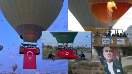 Kapadokya’da 19 Mayıs Coşkusu! Türk Bayrakları ve Atatürk Posterleri…