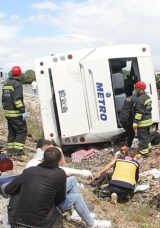 Konya’da Yolcu Otobüsü Devrildi: 13 Yaralı