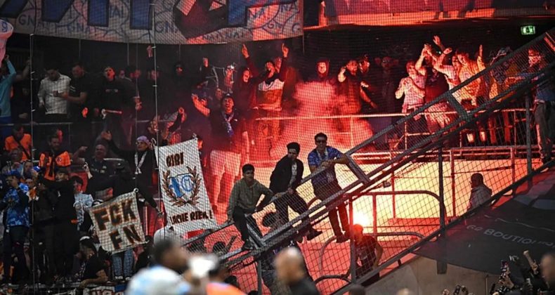 Le Havre – Marsilya Maçında Şok Anlar! Tribünler Sahaya İnmeye Çalıştı