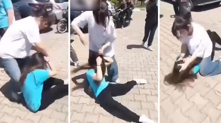 Liseli Kızdan Ortaokul Öğrencisine Şiddet: Saçlarından Tutup Yerlerde Sürükledi