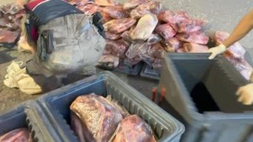 Mide bulandıran görüntü! 1 ton 700 kilo mühürsüz et ele geçirildi