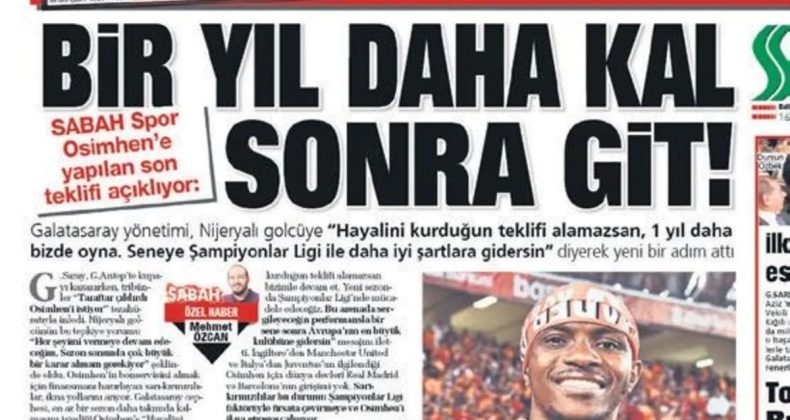 SABAH Spor’un Manşeti Büyük İlgi Gördü!