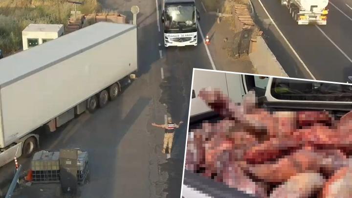 Şanlıurfa’da yolcu otobüsünde bozuk et ve kaçak içki ele geçirildi