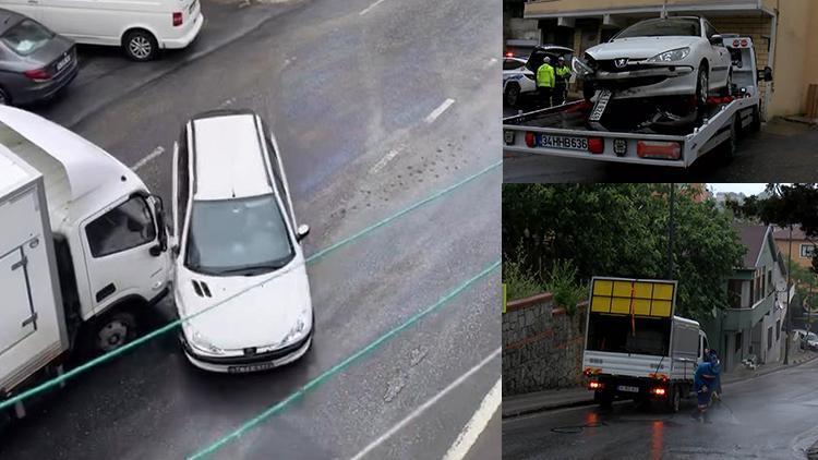 Yola akaryakıt döküldü, kazalar peş peşe geldi! O anlar kamerada…