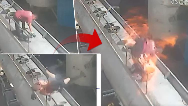 Akılalmaz hata sonrası dehşeti yaşadı! Gaziantep’te tankerde patlama anı kamerada