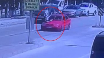 Bolu'da 7 yaşındaki &ccedil;ocuğa otomobil &ccedil;arptı! İşte o anlar
