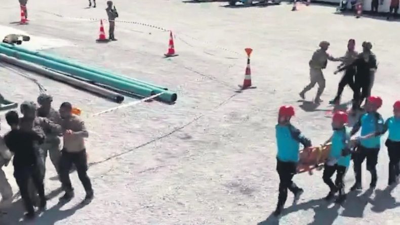 Gabar’daki Sondaj Kulesinde Yangın Tatbikatı