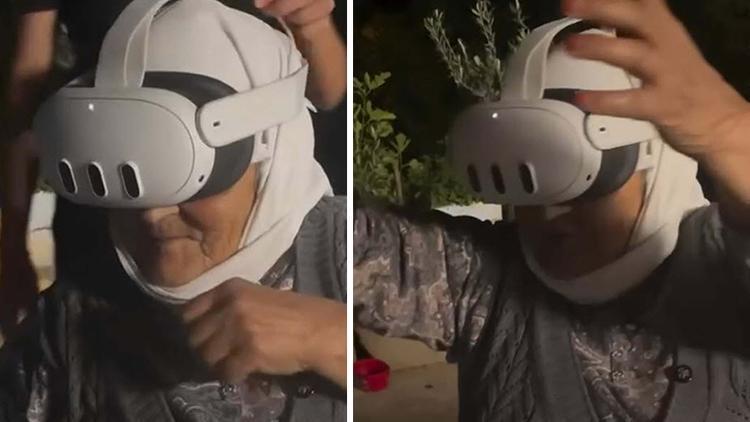 Hafize Nine'ye Sanal Gerçeklik Gözlüğü Takıldı, Tepkisi Olay Oldu
