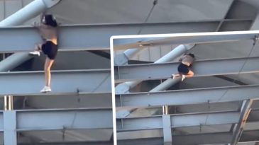 Haliç Metro Köprüsü’nde Gerilim Dolu Anlar! Demirlerden Sarktı