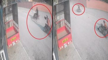 Hatay’da Motosikletten Düşen Sürücüye Motosiklet Çarptı! O Anlar Kamerada