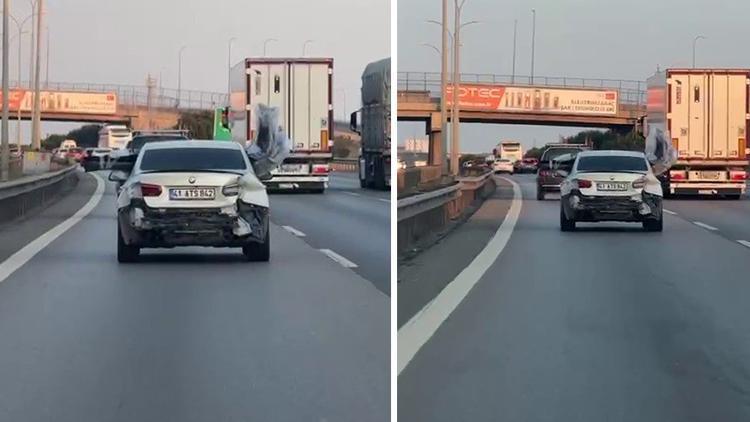 İstanbul’da Trafikte Şaşırtan Anlar: Arka Koltukta Tampon Taşıdı