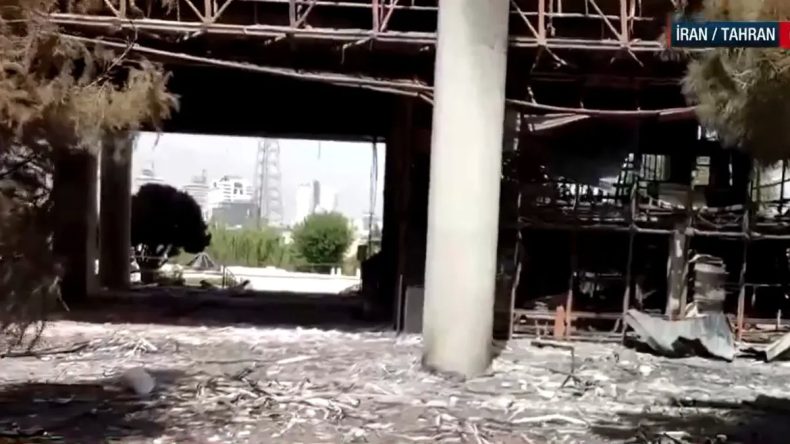 Katil İsrail'in Hedef Aldığı TV Binası: A Haber Tahran'daki Yıkımı Belgeledi