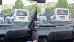 Kaza Sonrası Araca Saldırı! Korku Dolu Anlar Kameraya Yansıdı…