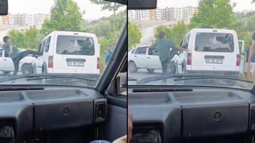 Kaza Sonrası Araca Saldırı! Korku Dolu Anlar Kameraya Yansıdı…