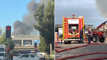 Kocaeli'de Geri D&ouml;n&uuml;ş&uuml;m Tesisinde Yangın