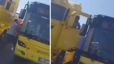 Maltepe D-100 Karayolu'nda Kavga: TIR Şof&ouml;r&uuml;nden Otob&uuml;s Şof&ouml;r&uuml;ne Saldırı