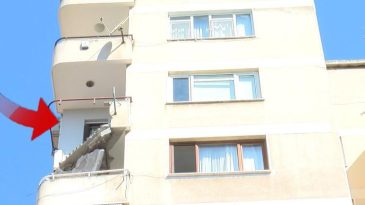 Maltepe'de 9 Katlı Binada Balkon &Ccedil;&ouml;kt&uuml;