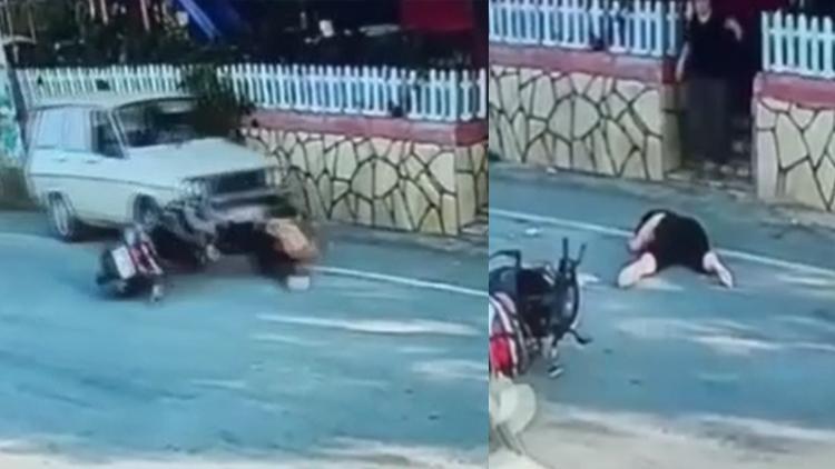 Mersin’de Feci Kaza! Otomobille Motosikletlinin Üzerinden Geçildi
