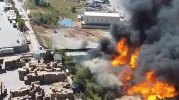 Palet Fabrikasında Korkutan Yangın