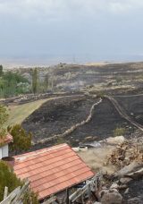 Anız Yangını K&ouml;ye Sı&ccedil;radı! 250 D&ouml;n&uuml;m Arazi ve 2 Ahır K&uuml;l Oldu