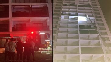 Ankara'da 26 Katlı Bir Binada Yangın &Ccedil;ıktı