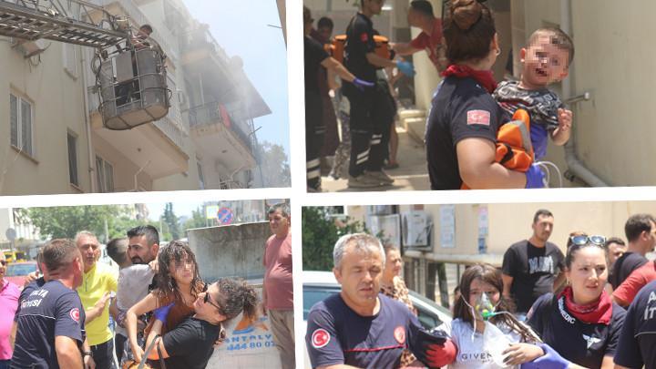 Antalya'da 4 Katlı Apartmanda Yangın Paniği: 7 Çocuk ile Birlikte 10 Kişi Kurtarıldı