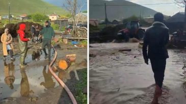 Ardahan'da Şiddetli Yağışlar Sel Felaketine Yol A&ccedil;tı