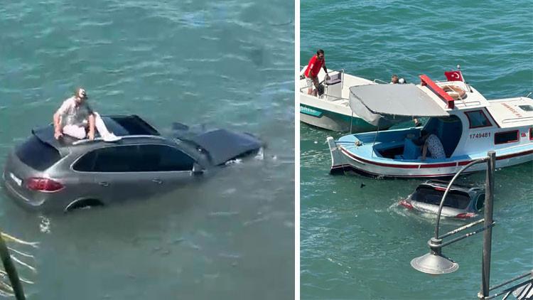 Ayvalık'ta Otomobil Denizle Buluştu: Sürücü Kurtarılmayı Beklemek Zorunda Kaldı