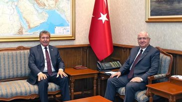 Bakan G&uuml;ler, KKTC Başbakanı &Uuml;stel ile G&ouml;r&uuml;şt&uuml;