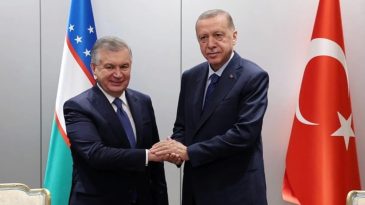 Başkan Erdoğan, &Ouml;zbekistan Cumhurbaşkanı Mirziyoyev ile G&ouml;r&uuml;şt&uuml;