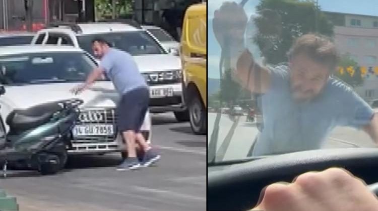 Bursa'da Yol Kavgası: Motosikletli, Otomobilin Sileceğini Kırdı!