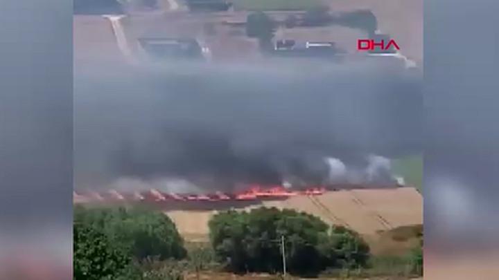 Büyükçekmece'de Buğday Tarlası Yangınla Kavruldu