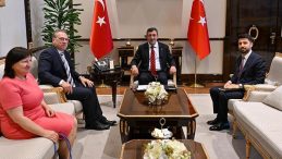 Cumhurbaşkanı Yardımcısı Yılmaz, AB Türkiye Delegasyonu Başkanı Ossowski ile bir araya geldi