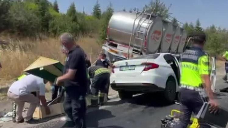 Dehşet Verici Kaza! Araç Tankerle Çarpıştı: 4 Kişi Hayatını Kaybetti