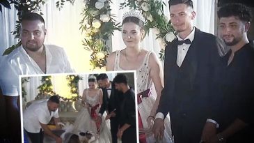 Gelin ve damada verilen d&uuml;ğ&uuml;n hediyesi davetlileri şaşkına &ccedil;evirdi… Tebess&uuml;m ettiren g&ouml;r&uuml;nt&uuml;