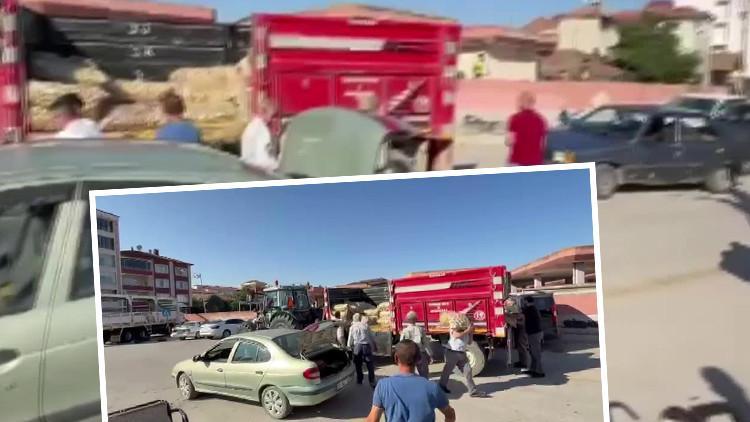 Genç çiftçi, vatandaşa ücretsiz dağıttı: Kamyonla getirdi, kapış kapış götürüldü