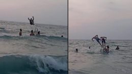 Hatay'da Denizin Ortasında İlginç Bir Görüntü! Daha Önce Benzeri Görülmedi