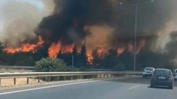 İki Yangına M&uuml;dahale S&uuml;r&uuml;yor