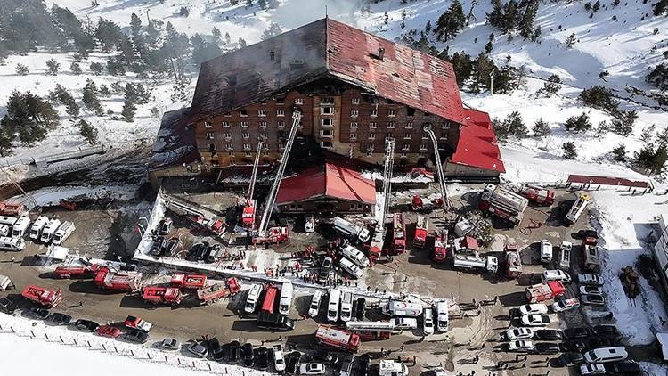 Kartalkaya Otel Yangınında Yeni Görüntüler Ortaya Çıktı! Yangın Tüpünü Kullanmadan Kaçmışlar