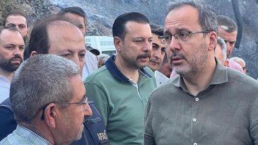Kasapoğlu, yangın b&ouml;lgesi &Ouml;demiş'te incelemelerde bulundu