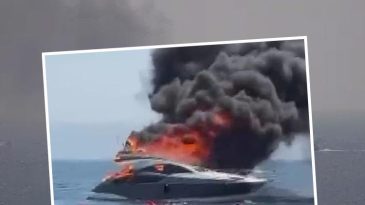 Kınalıada A&ccedil;ıklarında L&uuml;ks Yat Alevlere Teslim Oldu
